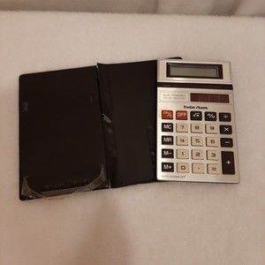 Vintage Radio Shack Calculator Model EC-419 Solar Powered Protective Cover READ